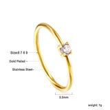 Simple plain ring inlaid with multi-color zirconia small fresh literary hundred match finger ring ring