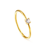 Simple plain ring inlaid with multi-color zirconia small fresh literary hundred match finger ring ring