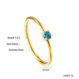 Simple plain ring inlaid with multi-color zirconia small fresh literary hundred match finger ring ring