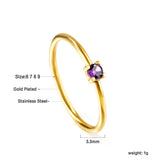 Simple plain ring inlaid with multi-color zirconia small fresh literary hundred match finger ring ring