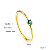 Simple plain ring inlaid with multi-color zirconia small fresh literary hundred match finger ring ring