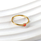 Simple plain ring inlaid with multi-color zirconia small fresh literary hundred match finger ring ring