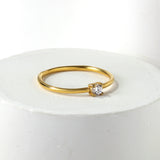 Simple plain ring inlaid with multi-color zirconia small fresh literary hundred match finger ring ring