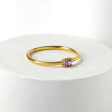 Simple plain ring inlaid with multi-color zirconia small fresh literary hundred match finger ring ring