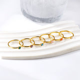 Simple plain ring inlaid with multi-color zirconia small fresh literary hundred match finger ring ring