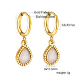 1.5x13.5mm Round drop earrings with white zirconia