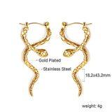 Boucles D'oreilles Serpent Or