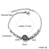 Bracelet rond noir avec breloque grand arbre 17+3cm 