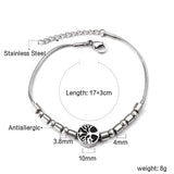 Bracelet rond noir avec breloque grand arbre 17+3cm 