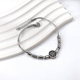 Round Black Bracelet with Big Tree Charm 17+3cm