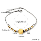 Round Gold with Portrait Charm Bracelet 18+3cm