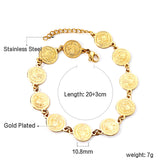 11 Round with Portrait Charm Bracelet 20+3cm