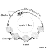 5 Round with Portrait Charm Bracelet 19+3cm