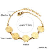 5 Round with Portrait Charm Bracelet 19+3cm