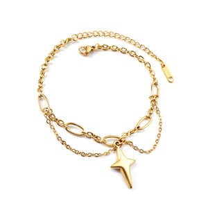 Pulsera con dije de estrella de la suerte 