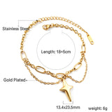 Pulsera Colgante Estrella De La Suerte 18+5cm