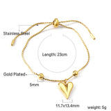 Bracelet pendentif en forme de coeur 23cm