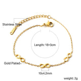 Bracelet pendentif trois 8 18+3cm