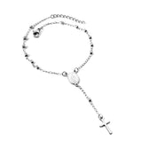 1 ovale avec portrait + 13 billes acier + bracelet pendentif croix 22 + 3cm