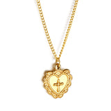 Collier pendentif coeur avec croix 40+5cm