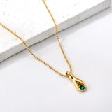 Hand-grip green diamond pendant necklace 40+5cm