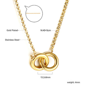 Collier pendentif double cercle 40+5m