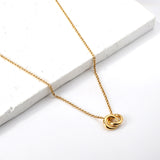 Double circle pendant necklace 40+5m