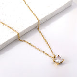 White & Pink & Olive Green Square Diamond Pendant Necklace 42+5cm