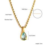 Multi-color Drop Diamond Pendant Necklace 40+5cm