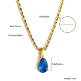 Multi-color Drop Diamond Pendant Necklace 40+5cm