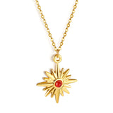 Collier pendentif Lucky Star avec diamant rouge 40+5cm