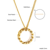 Collier pendentif cercle 40+5cm