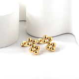 7 steel beads earrings 18 gold