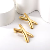 Pendientes en forma de X en oro de 18k