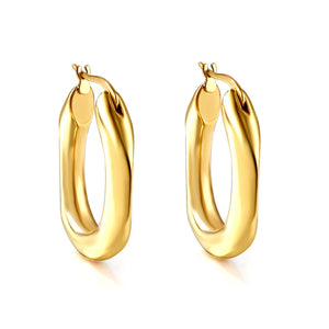 Boucles d'oreilles carrées creuses 5*22*30mm