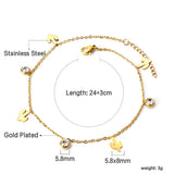 New Spring 4 cactus + 3 round diamond accessories pendant anklet 24+3cm