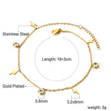 4 Lightning + 3 Round Diamonds Accessories Charm Bracelet 18+3cm Golden