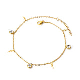 Spring 4 snakes + 3 round diamonds accessories charm anklet 24+3cm