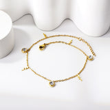 4 Snake + 3 Round Diamonds Accessories Charm Bracelet 18+3cm Gold