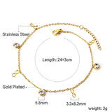 Spring 4pcs 8+3pcs round diamonds accessories pendant anklet 24+3cm