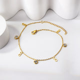 Spring 4pcs 8+3pcs round diamonds accessories pendant anklet 24+3cm