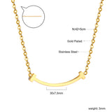 Smiley Pendant Necklace 42+5cm Gold Color