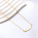 Smiley Pendant Necklace 42+5cm Gold Color