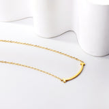 Smiley Pendant Necklace 42+5cm Gold Color