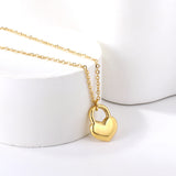 Heart Lock Pendant Necklace 40+5cm Gold Color