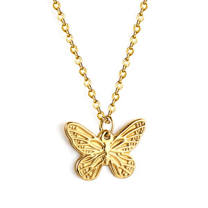 Small Butterfly Pendant Necklace 40+5cm