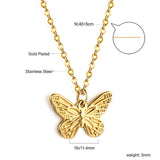 Small Butterfly Pendant Necklace 40+5cm