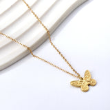 Small Butterfly Pendant Necklace 40+5cm