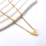 V-convex pendant necklace 40+5cm gold color