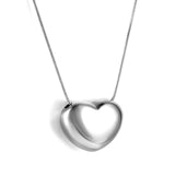 25*19.5mm Heart Hollow Pendant Necklace 44+5cm